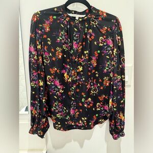 Veronica Beard Floral Silk Blouse
